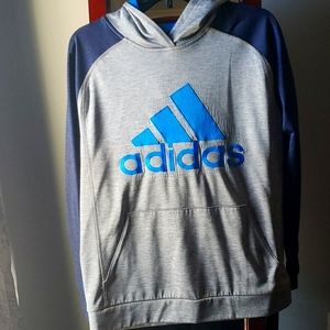 Adidas hoodie, Boys XL, blue/grey